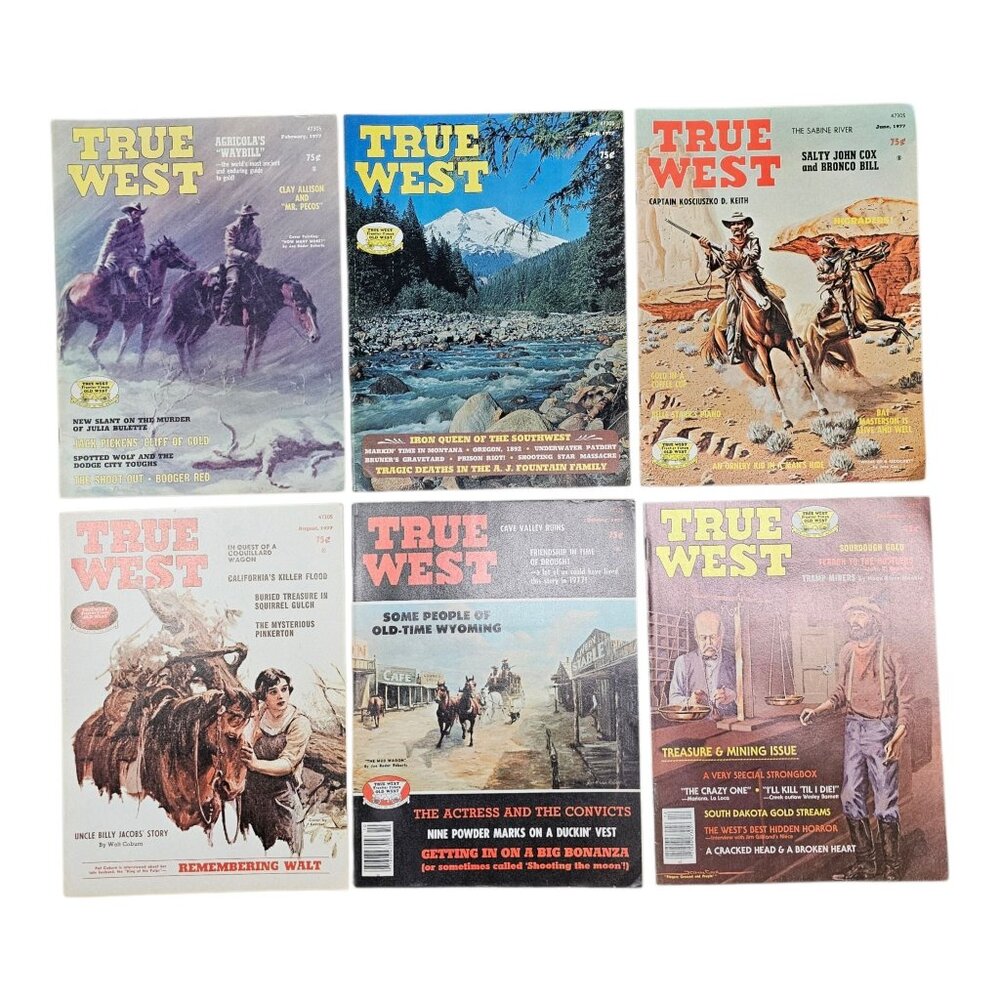 True West Magazine Lot Of 6 Feb April June Aug Oct Dec 1977 Editions Western